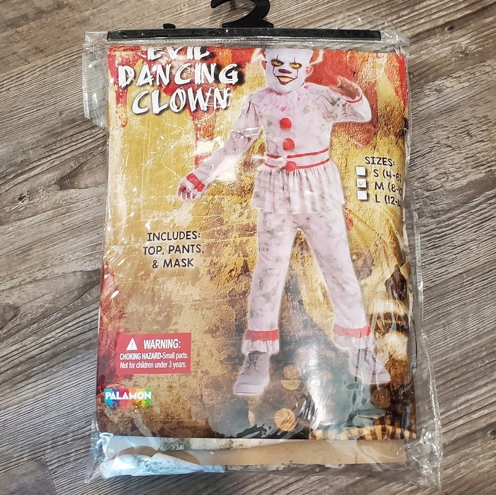 Evil Dancing Clown Child Costume By Palamon Size Medium 8/10